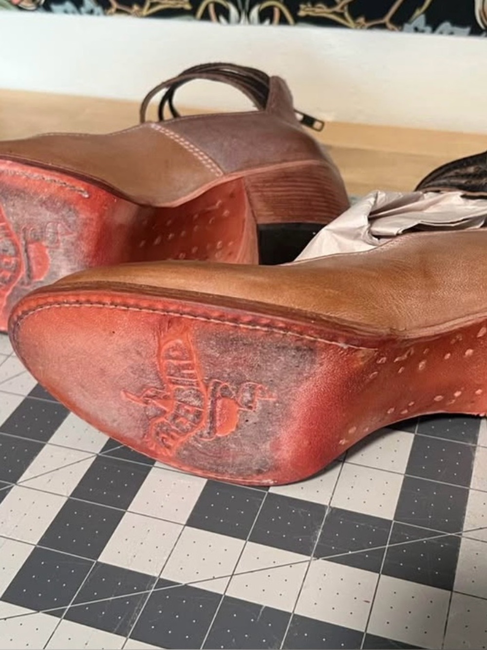 Freebird Brown and Black Chunky Heel Pumps - Picture 5 of 5